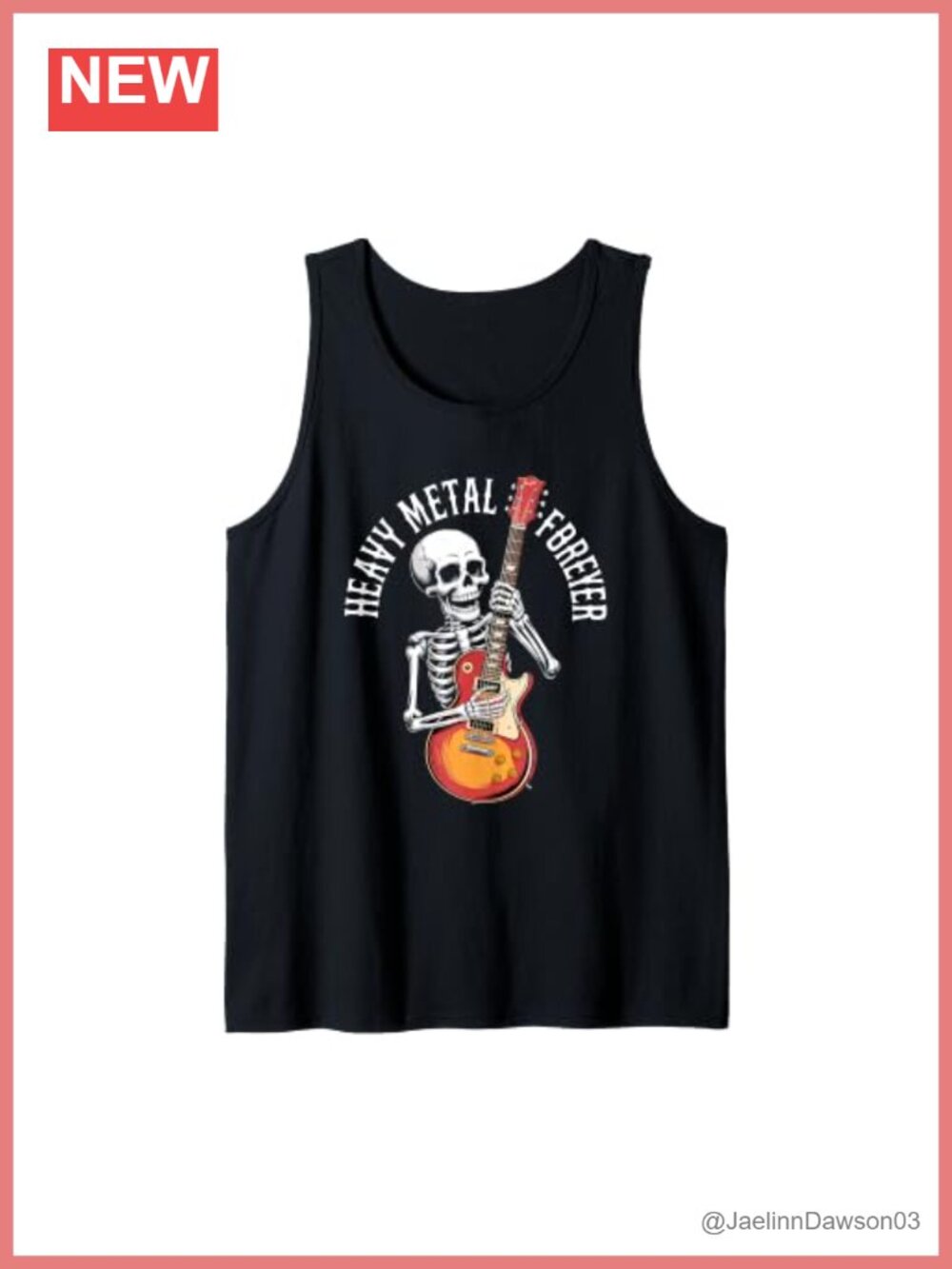 Tops | Skeleton Guitar Rock Tank Top Sleeveless Halloween Concert Tee ...